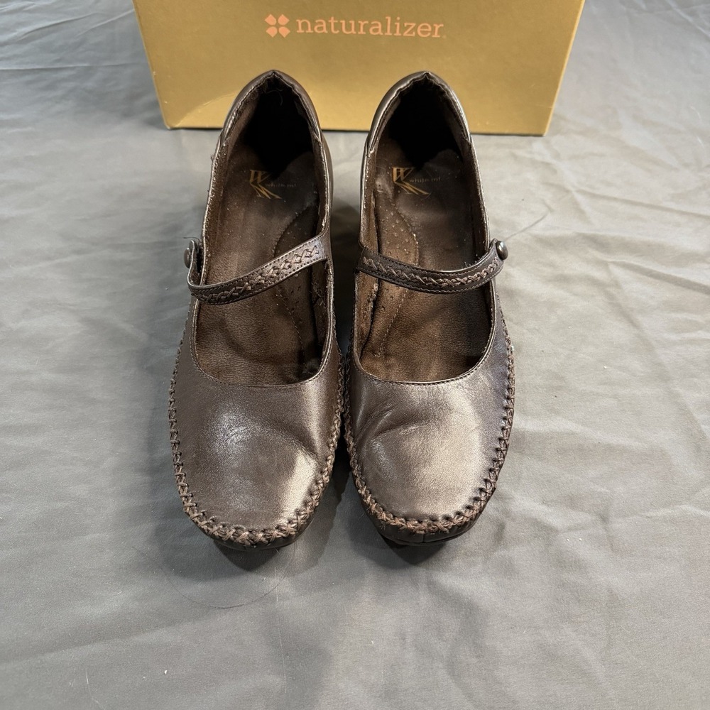 Size 10M Rialto Corolla Womens Brown Mary Jane Slip On Comfort Shoes R8249Z